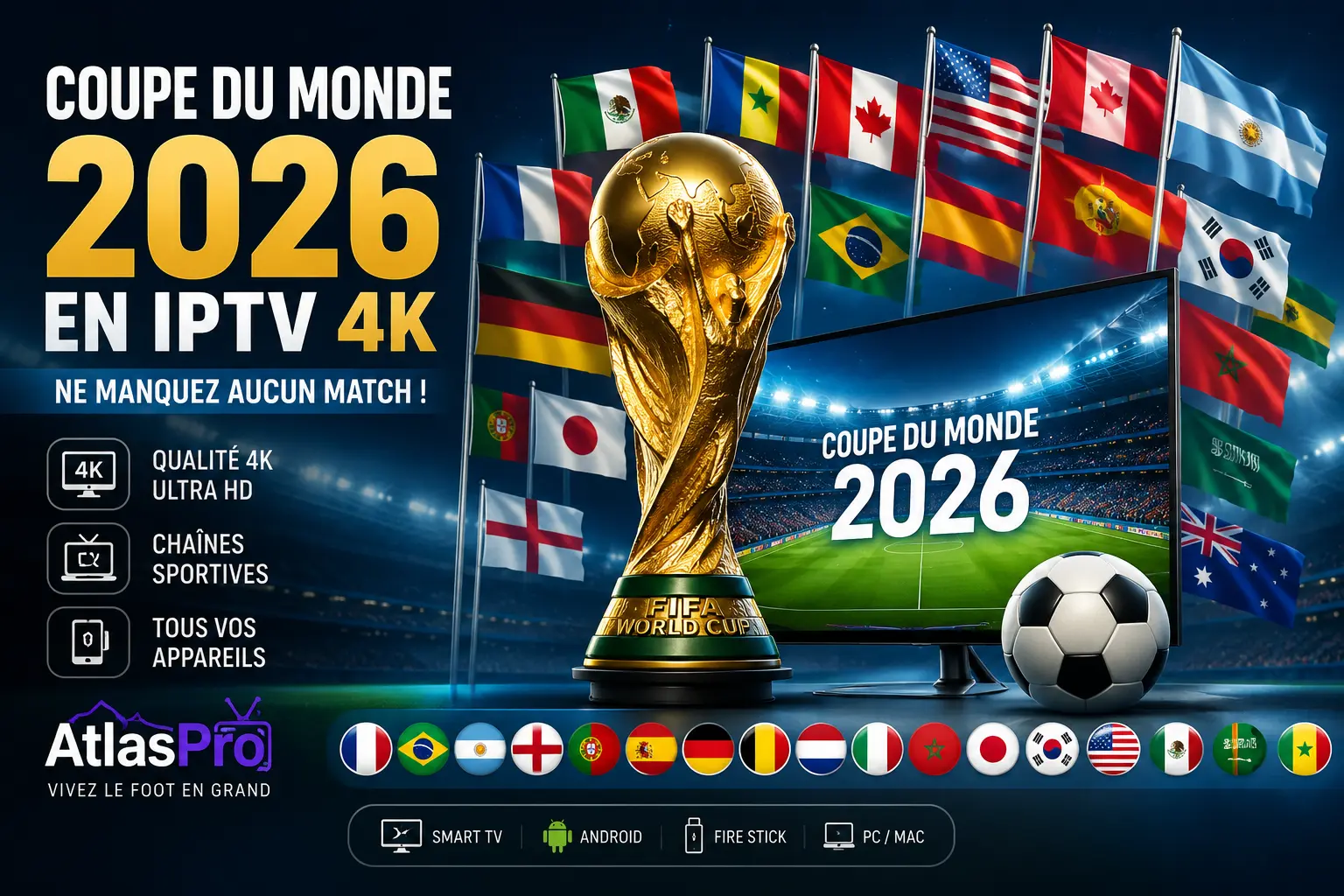 Comment Regarder la Coupe du Monde 2026 en IPTV 4K Sans Coupures